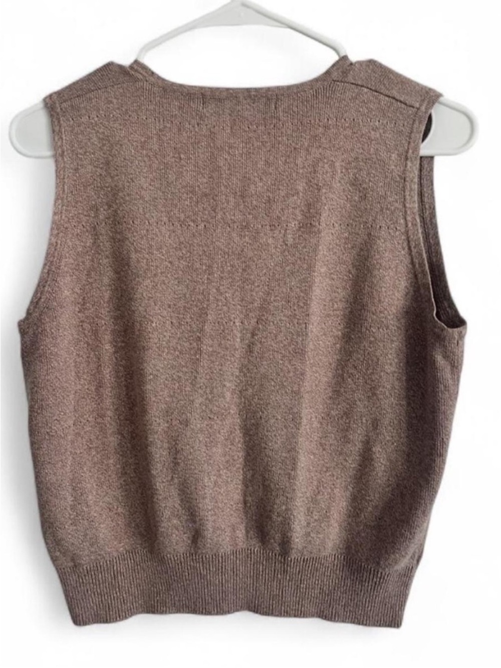VTG Izod Club 100% cotton tan knit vest Size S. - Picture 2 of 3